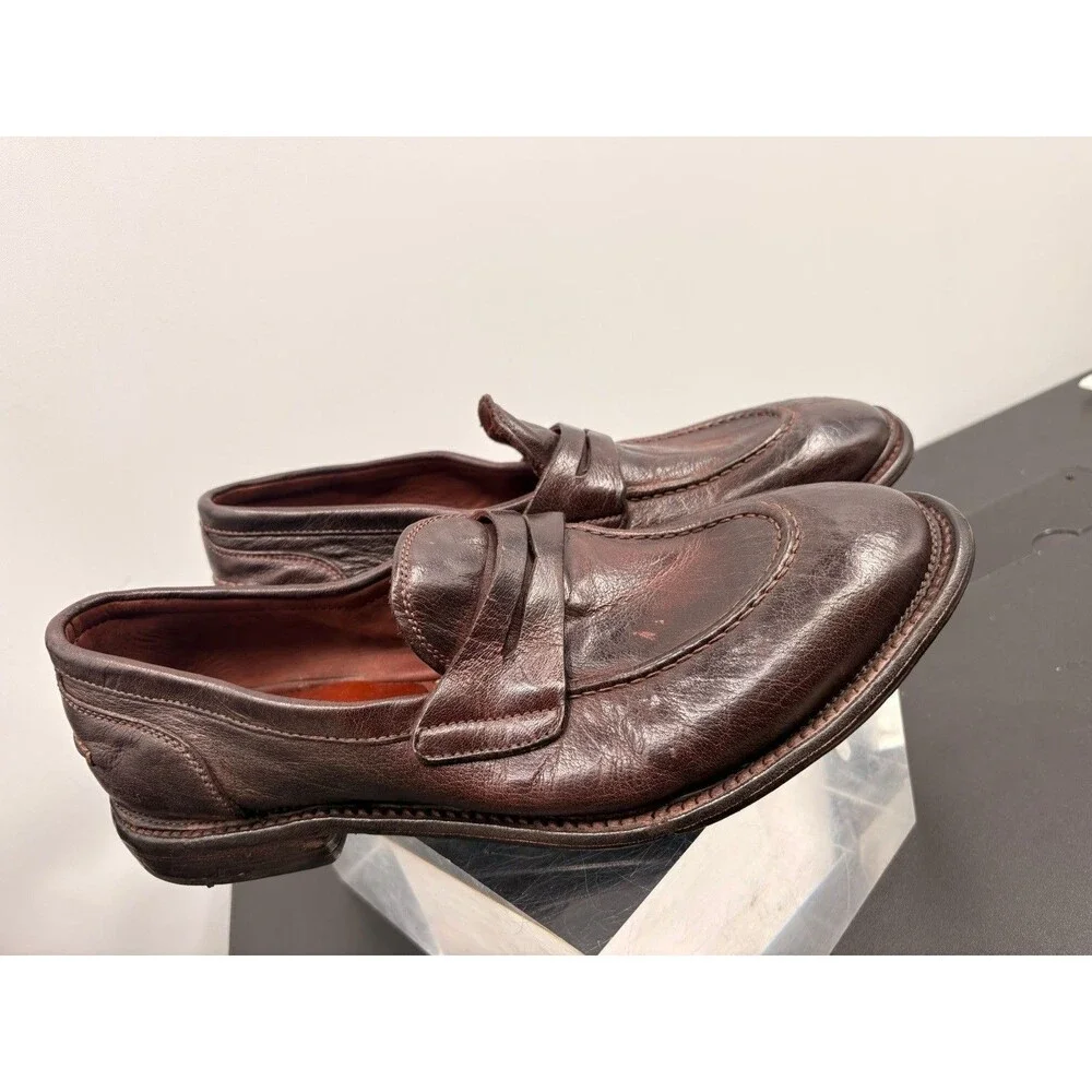 Lemargo Handmade Buffalo Loafer In Brown Cognac Size 40 Made Italy